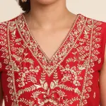 Buy Aastha Jain Embroidered Kurta & Skirt Set For Women Available online at Scrollnshops XS / Red