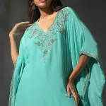 Buy Aastha Jain Turquoise Sequins Kaftan Set For Women Available online at ScrollnShops Blue / 3XL