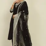 Buy Aastha Jain Black Embroidered Kurta Set For Women Available online at ScrollnShops Black / 5XL