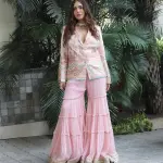 Bhumika Vaid Afreen Jacket With Sharara - Rose