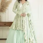 Buy Aastha Jain Aquamarine Sequins Lehenga Set For Women Available online at ScrollnShops Blue / XXL