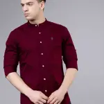 Fubar Men Solid Casual Maroon Shirt