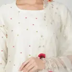 Aastha Jain White Embroidered Kurta Set for Women at Lovel